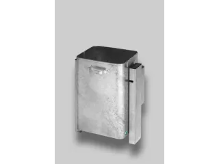 Afvalbak 40 Liter Wand/Paal Verzinkt - 1