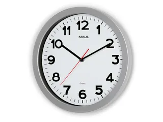 Wandklok MAULstep Quartz Ø35x5cm kunststof zilver/wit incl. batterij - 2