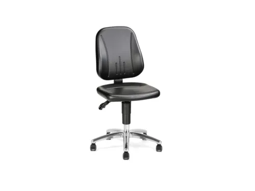 ESD-werkplaatsstoel kunstleer zwart 440-620mmx460x470mm wielen