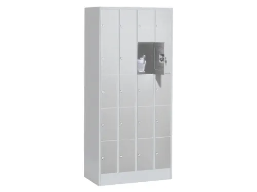 lockerkast,HxBxD 1950x900x480mm,4x5vakken,romp RAL7035,front RAL7035