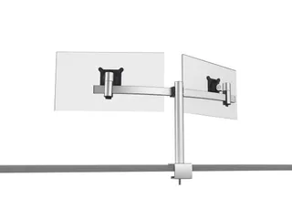 Monitorarm voor 2 schermen bureaubevestiging met klem Zilver - 4