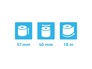 Thermische Tel- en Kassarol, 1-voud, Papier 55g, 57x40x12mm - 7
