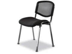 Buisstalen Stoel Zwart Stof Netrug Zitting 475x415mm Frame Verchroomd