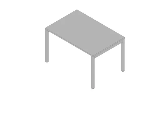 bureau HxBxD 730x1200x800mm blad grijs 4-voeten aluminium