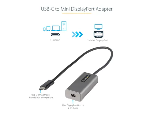 USB C naar Mini DisplayPort Adapter - 4K 60Hz USB-C naar mDP Adapter D