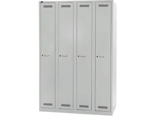 garderobekast,HxBxD 1850x1200x500mm,4vak,cil.-slot,romp lichtgrijs - 3