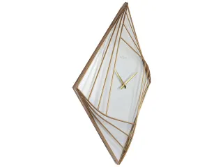 Wandklok Nextime groot 85x85cm metaal goud/wit Turning Time - 3