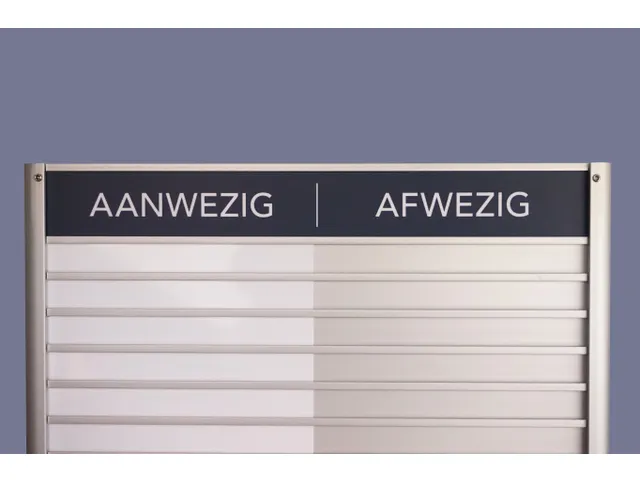 Menoor In-Uit bord 15 namen Aluminium Aanwezig/Afwezig Donkerblauw