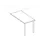 aanbouwtafel,i.h.v.,HxBxD 720-840x800x600mm,MP-lichtgrijs