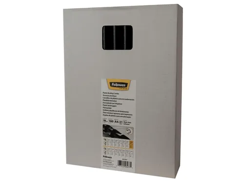 Bindrug Fellowes 19mm 21-rings A4 zwart 100stuks