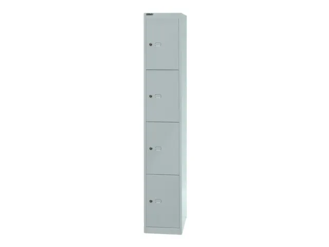 lockerkast,HxBxD 1802x305x457mm,1x4vakken,cil.-slot,romp lichtgrijs