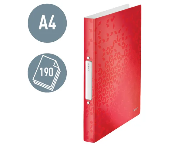 Ringband Leitz WOW A4 2-rings O-mechaniek 25mm PP rood