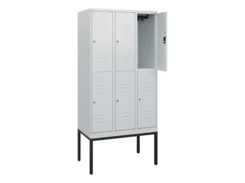dubbeldekse locker,HxBxD 1950x900x500mm,3x2vak.,vak B 300mm,cil.-slot