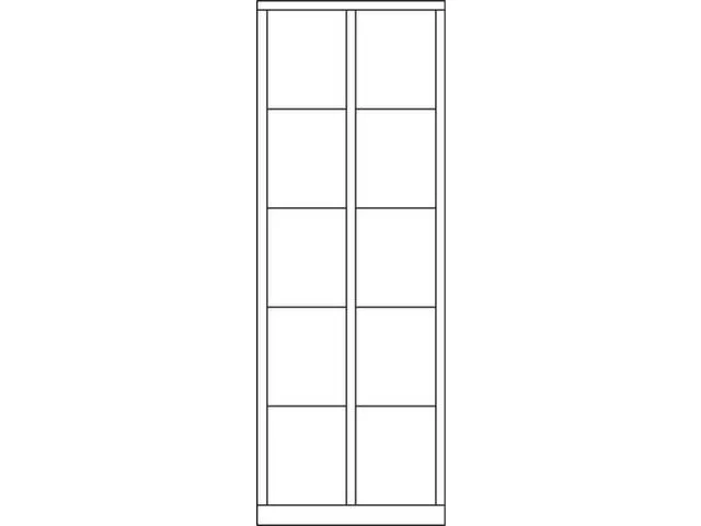 armoire multicases,HxlxP 1850x800x500mm,RAL7035,face avant RAL5010