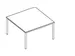 Table de conférence carré 740x1400x1400mm MS-gris 4 Pieds chromé