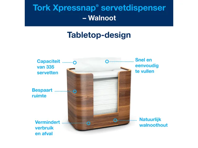 Distributeur serviette Tork Xpressnap N4 Compact Image 273002 noyer