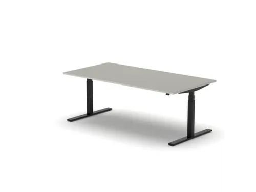 Elektrisch ihv bureau,HxBxD 650-1310x2000x1000mm,blad lichtgrijs