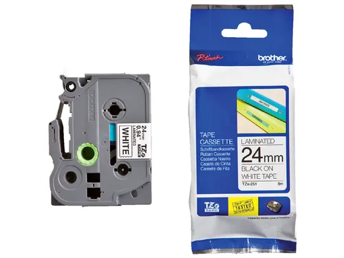 Labeltape Brother P-touch TZe-251 standaard 24mm zwart op wit
