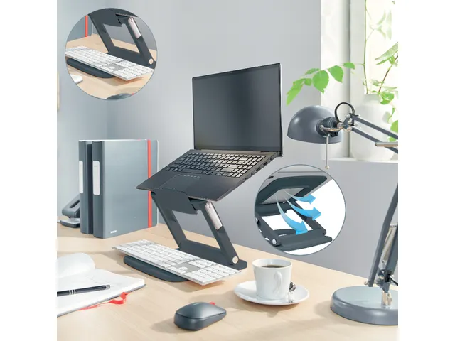 Support ordinateur portable Leitz Ergo Multi-angles réglable gris