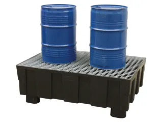 PE-opvangbak,v. 2x200l vat,opvangvol. 224l,HxBxD 430x1205x805mm - 1
