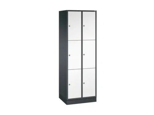 lockerkast,HxBxD 1950x620x500mm,2x3vakken,cil.-slot,sokkel