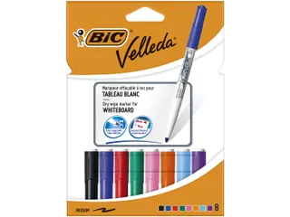 Whiteboardmarker Bic Velleda 1748 rond medium 1.4mm assorti 8 stuks - 1