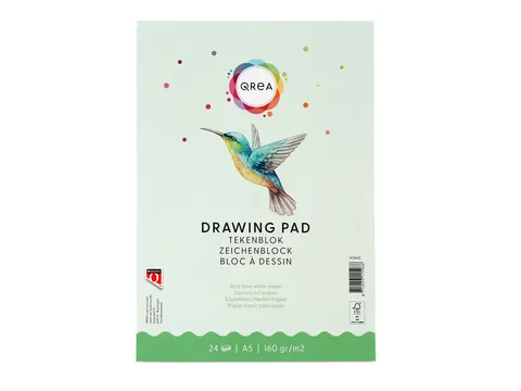 Tekenblok Qrea A5 24 vel 160gr gelijmd
