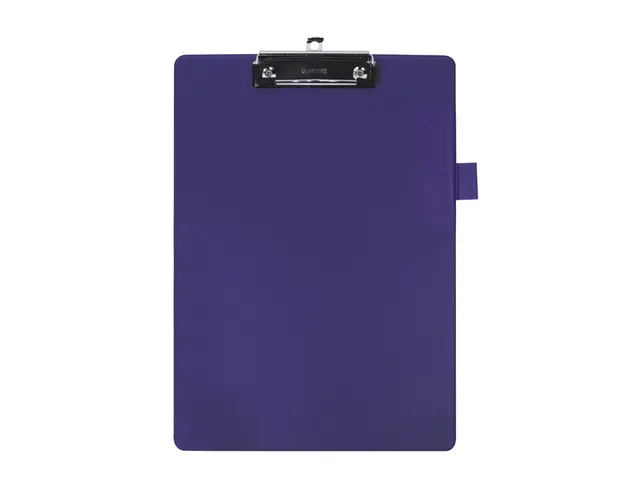 Klembord Quantore A4 staand PVC blauw met 100mm klem + penlus