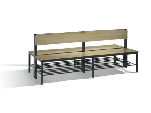 omkleedbank,HxLxD 796x2000x760mm,HPL eiken-sereno,frame staal RAL7021