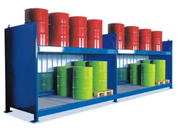 Vatencontainer 2230x6200x1390mm 40x200l 2 Vakniveaus Opvangbak 2x450l