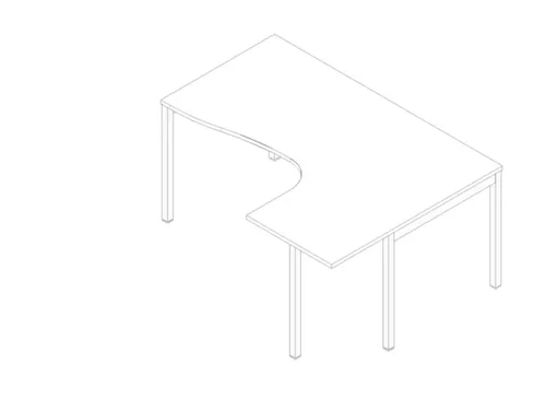 In hoogte verstelbaar hoekbureau,HxBxD 680-760x1600x1200mm,blad wit
