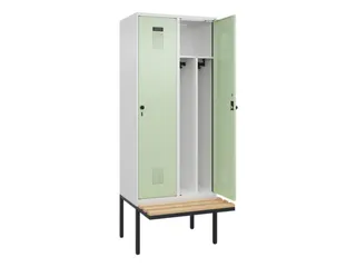 locker met bank,voor scheiding van kleding,HxBxD 2120x800x815mm,2vak - 1