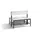 omkleedbank,HxLxD 796x1000x760mm,HPL wit,frame staal RAL7021,leuning