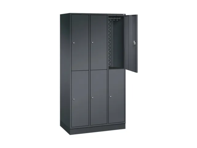 Dubbeldekse garderobekast,HxBxD 1950x920x500mm,3x2vak.,vak B 260mm