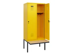 locker met bank,HxBxD 1950x800x815mm,2vak,vak B 400mm,draaigrendel