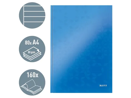 Notitieboek Leitz WOW A4 lijn blauw