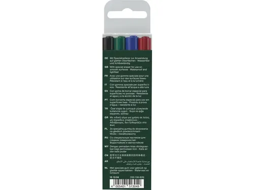 Marker Faber-Castell Multimark permanent F etui met 4 stuks