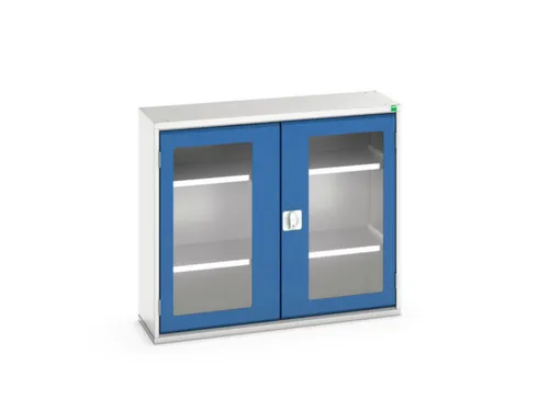 vitrinekast 900x1050x350mm 2xStalen bodem romp RAL7035 front RAL5010