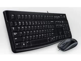 Logitech Desktop MK120, Bedraad, USB, QWERTY, Zwart, Inclusief muis - 1