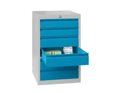 ladekast 800x715x600mm 6laden cilinderslot RAL7035 front RAL5012