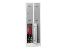 dubbeldekse locker,HxBxD 1850x600x500mm,2x2vak.,RAL7035,front RAL6011