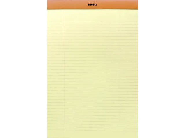 Schrijfblok Rhodia A4 lijn 80 vel 80gr geel