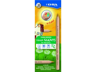 Kleurpotlood LYRA Color Giants Nature vierkleurig set à 12 stuks - 2