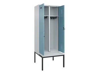 locker met bank,voor scheiding van kleding,HxBxD 2120x800x815mm,2vak - 1
