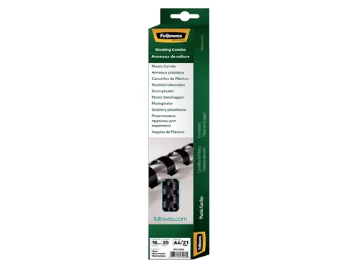 Bindrug Fellowes 10mm 21-rings A4 zwart 100stuks