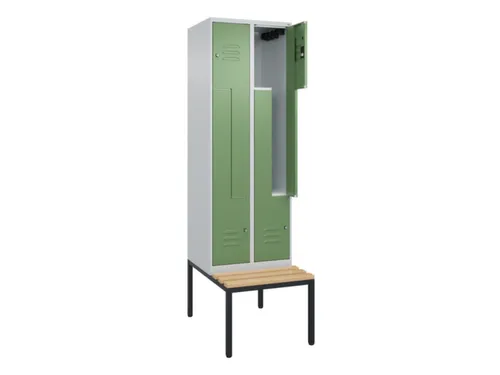 Z-garderobekast,HxBxD 2120x600x815mm,2vak,vak B 300mm,cil.-slot