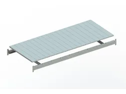 legbord van plaatstaal,v. breedvakstelling,BxD 1800x800mm,vakl. 600kg