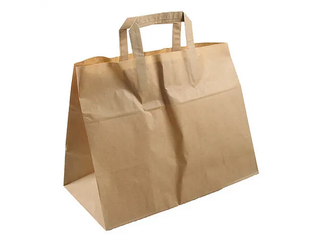 Draagtas papier bruin 32/17x26cm (250 stuks)