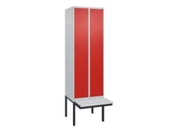 locker met bank,HxBxD 2120x600x815mm,2vak,vak B 300mm,cil.-slot
