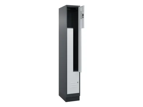 Z-garderobekast,HxBxD 1950x300x500mm,vak B 150/300mm,cil.-slot,sokkel
